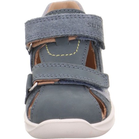 Kryte Sandały Superfit Bumblebee, Szaroniebieskie skórzane na rzepy, Sklep BOSSO