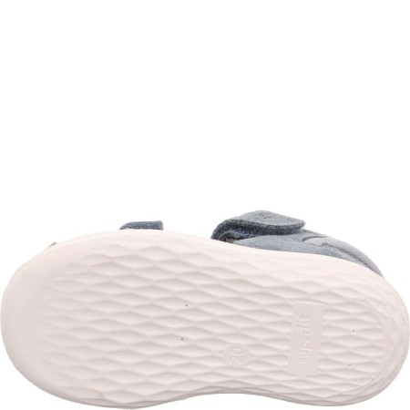 Kryte Sandały Superfit Bumblebee, Szaroniebieskie skórzane na rzepy, Sklep BOSSO