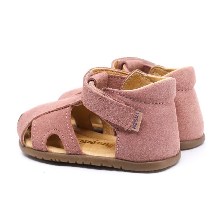 MRUGAŁA MIMI ROSA WELUR 1111/5-44, Sandały Barefoot Różowe Kryte