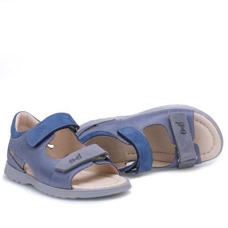 Puerto niebieskie sandały dziecięce ze skóry naturalnej E2768A-3, Sklep BOSSO Lublin, bossokids.pl