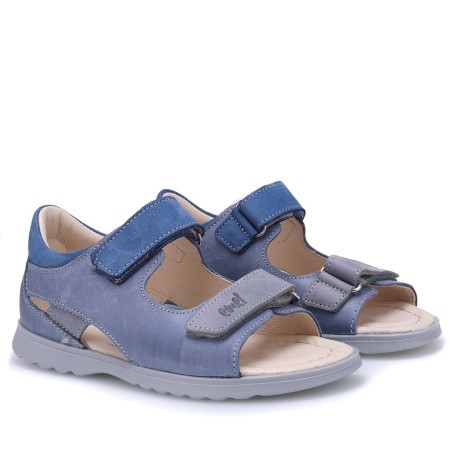 Puerto niebieskie sandały dziecięce ze skóry naturalnej E2768A-3, Sklep BOSSO Lublin, bossokids.pl