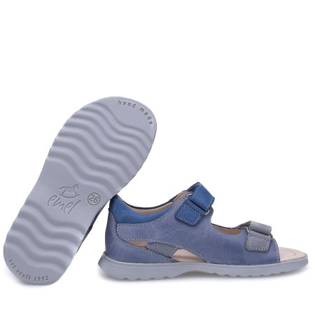 Puerto niebieskie sandały dziecięce ze skóry naturalnej E2768A-3, Sklep BOSSO Lublin, bossokids.pl