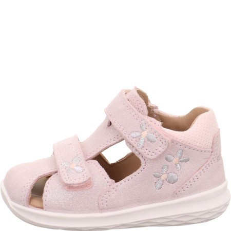 Kryte Sandały Superfit Bumblebee, Rózowe błyszczące skórzane na rzepy, Sklep BOSSO