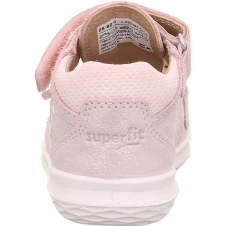 Kryte Sandały Superfit Bumblebee, Rózowe błyszczące skórzane na rzepy, Sklep BOSSO