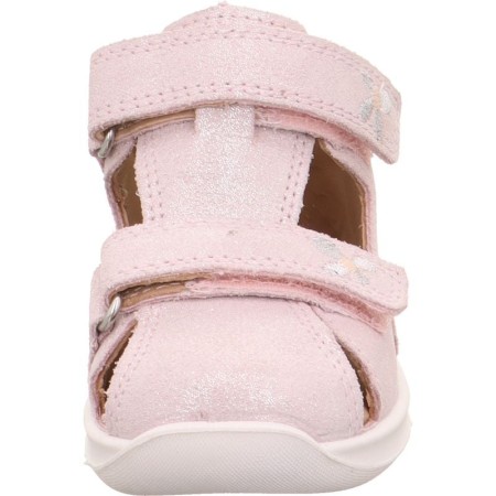 Kryte Sandały Superfit Bumblebee, Rózowe błyszczące skórzane na rzepy, Sklep BOSSO