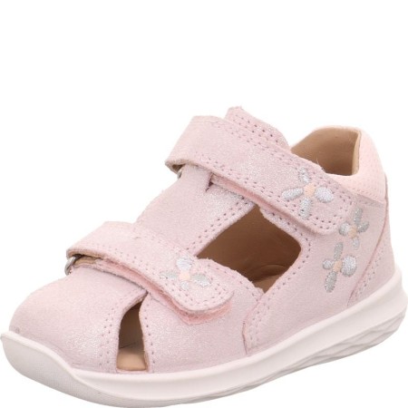 Kryte Sandały Superfit Bumblebee, Rózowe błyszczące skórzane na rzepy, Sklep BOSSO