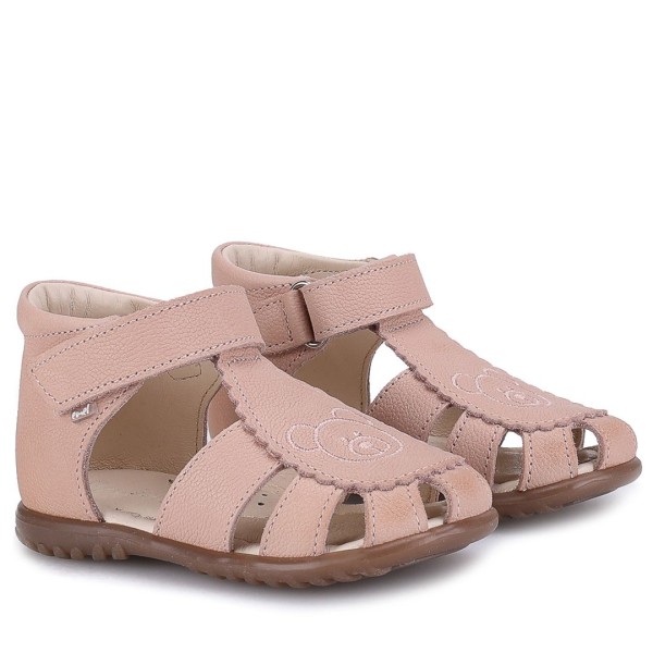 EMEL ROCZKI SANDAŁY TEXAS ES 1670-22, BEŻOWE HAFTOWANE MISIE