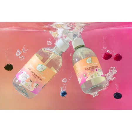 Pierpaoli Biocontè Baby Płyn do kąpieli dla dzieci i niemowląt, do ciała i włosów, BEZ ŁEZ, AIAB, 500 ml