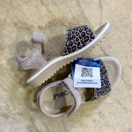 Beżowe Skórzane sandały dziewczęce włoskie IMAC 780810 Beige/Silver w panterkę, Sklep BOSSO, bossokids.pl, Lublin