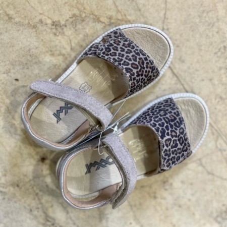 Beżowe Skórzane sandały dziewczęce włoskie IMAC 780810 Beige/Silver w panterkę, Sklep BOSSO, bossokids.pl, Lublin