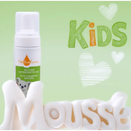 NEBIOLINA Pianka do mycia twarzy dla dzieci, z ekologicznym ekstraktem z zielonej herbaty, 150 ml