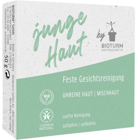 BIOTURM Kostka do mycia twarzy z organicznym miodem, bez mydła, dla nastolatków, COSMOS NATURAL, 50 g