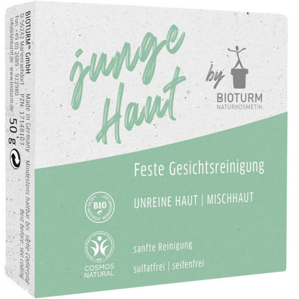 BIOTURM Kostka do mycia twarzy z organicznym miodem, bez mydła, dla nastolatków, COSMOS NATURAL, 50 g