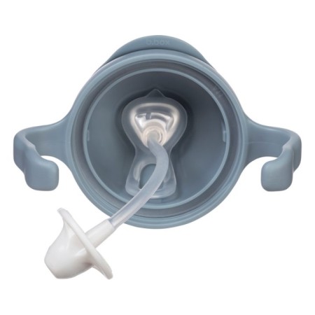 Szaroniebieski kubek bidon ze słomką z obciążnikiem bbox 240ml, Ocean, Sklep BOSSO, Lublin, bossokids.pl