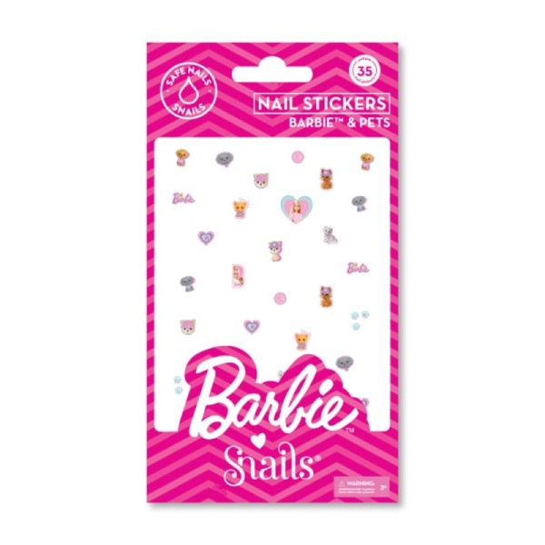 SNAILS Ozdobne naklejki na paznokcie Barbie, Zwierzątka, 35 naklejek