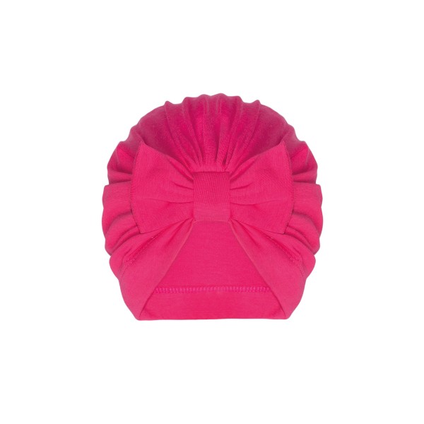 Barbaras Bawełniania Czapka Turban z Kokardką VILLA, Viva Raspberry, Malinowa