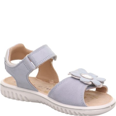 Superfit Sparkle Skórzane Błekitne błyszczące sandałki na lato, Sklep BOSSO Lublin, bossokids.pl