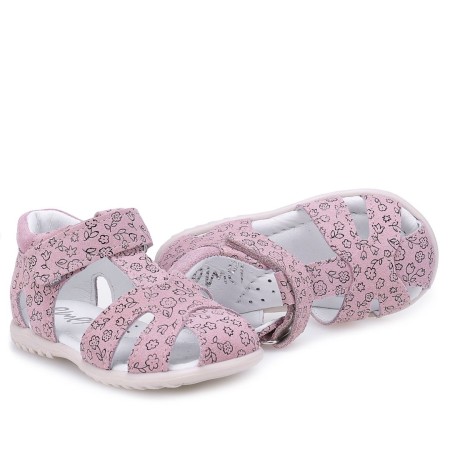Rosario Roczki® różowe sandały dziecięce ze skóry naturalnej 1410A, Sklep BOSSO Lublin., bossokids.pl