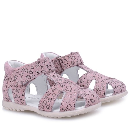 Rosario Roczki® różowe sandały dziecięce ze skóry naturalnej 1410A, Sklep BOSSO Lublin., bossokids.pl