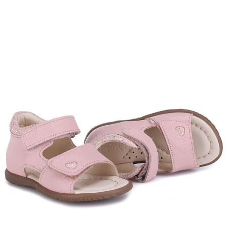 Różowe sandały dziecięce ze skóry naturalnej Korfu 1520A-9, Sklep BOSSO Lublin, bossokids.pl