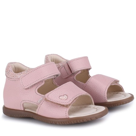 Różowe sandały dziecięce ze skóry naturalnej Korfu 1520A-9, Sklep BOSSO Lublin, bossokids.pl