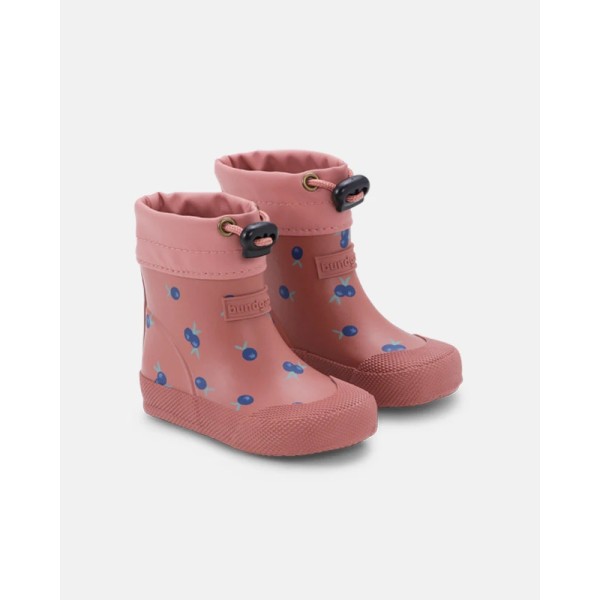 Bundgaard Kalosze Barefoot Cover Blush Berry, Jagodowy Print, ze ściągaczem