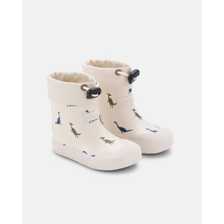 Mięciutkie kalosze barefoot do nauki chodzenia, Cover Bundgaard Ivory Dino, w dinozaury