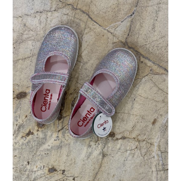 CIENTA TRAMPKI BŁYSZCZĄCE BALERINY NA RZEP OPALIZUJĄCE 56-083-96 MULTICOLOR