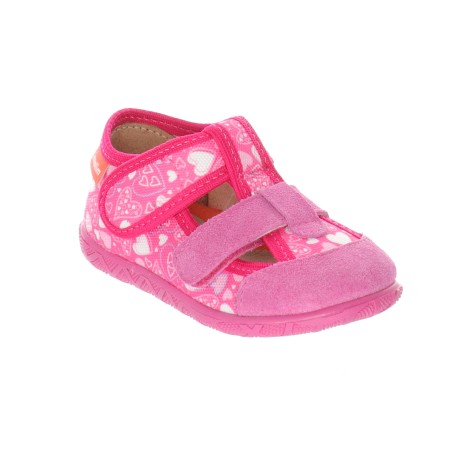 Milami Szerokie Elastyczne Kapcie Serca 118 BR-27 FUXIA