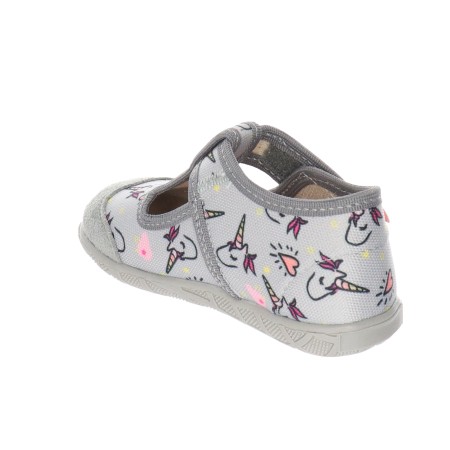 Milami Szerokie Elastyczne Kapcie Szare Jednorożce 112 BR-29 GREY