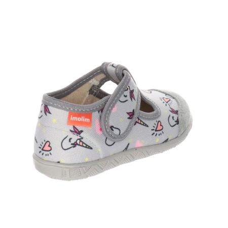 Milami Szerokie Elastyczne Kapcie Szare Jednorożce 112 BR-29 GREY