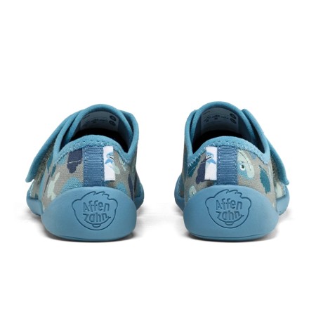 Affenzahn Slipper Cotton Movy Shark – kapcie dziecięce z bawełny organicznej - 01398-30211 Rekin