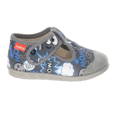 Milami Szerokie Elastyczne Kapcie Szare Komiksy 112 BR-36 GREY