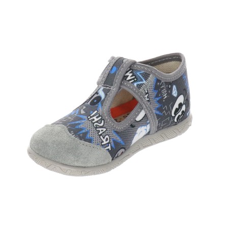 Milami Szerokie Elastyczne Kapcie Szare Komiksy 112 BR-36 GREY