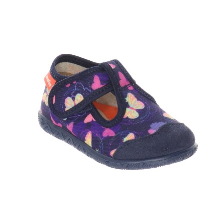 Milami Szerokie Elastyczne Kapcie Motylki Fioletowe 112 BR-37
