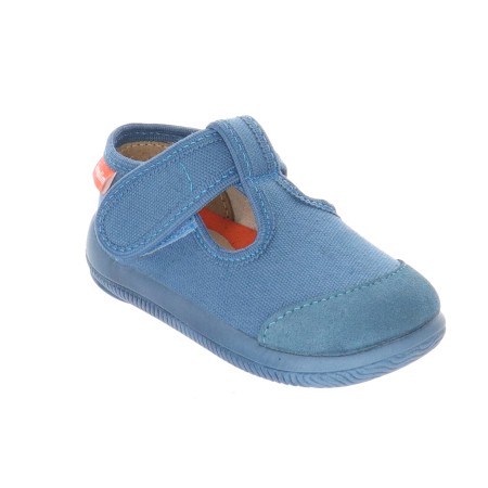 Milami Szerokie Elastyczne Kapcie Niebieskie Gładkie 226-6 BLUE