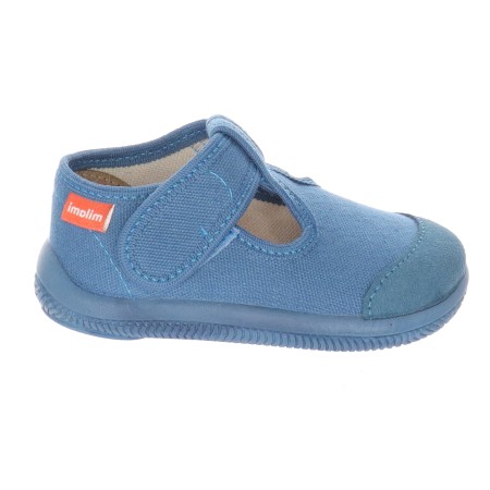 Milami Szerokie Elastyczne Kapcie Niebieskie Gładkie 226-6 BLUE