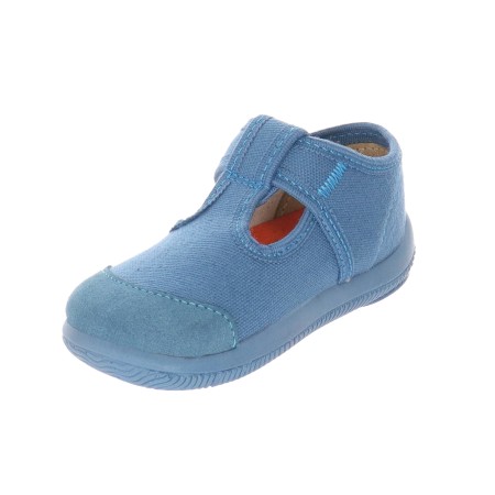 Milami Szerokie Elastyczne Kapcie Niebieskie Gładkie 226-6 BLUE