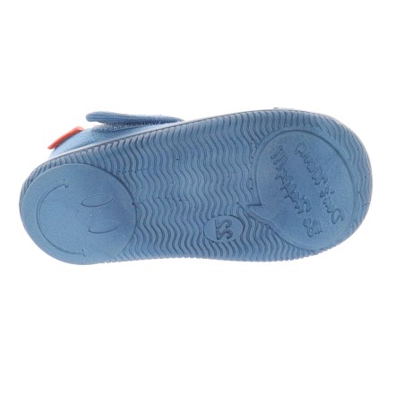 Milami Szerokie Elastyczne Kapcie Niebieskie Gładkie 226-6 BLUE