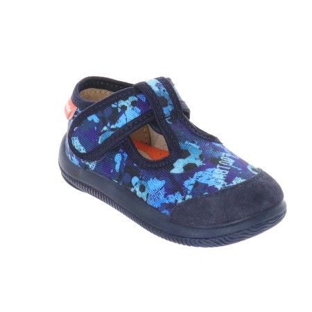 Milami Szerokie Elastyczne Kapcie Niebieskie Piłki 226 BR-23 BLUE