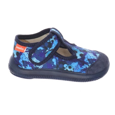 Milami Szerokie Elastyczne Kapcie Niebieskie Piłki 226 BR-23 BLUE