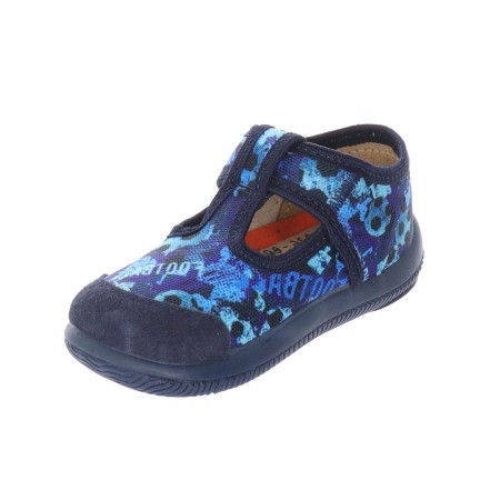 Milami Szerokie Elastyczne Kapcie Niebieskie Piłki 226 BR-23 BLUE