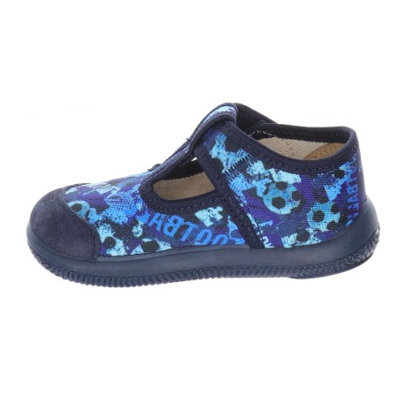 Milami Szerokie Elastyczne Kapcie Niebieskie Piłki 226 BR-23 BLUE