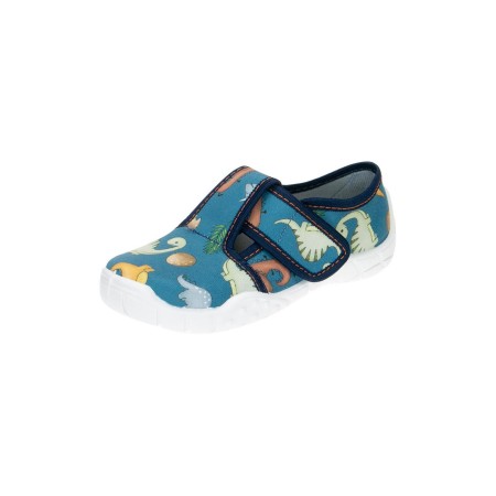 Buty chłopięce wiosenne trampki niebieskie dinozaury Raweks Borys B16