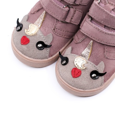 MRUGAŁA SUZIE PONY LAWENDA 5180/5-55 , 5280/5-55 | LAWENDOWE TRZEWIKI DLA DZIEWCZYNKI Z JEDNOROŻCEM | ROZMIARY 20-30