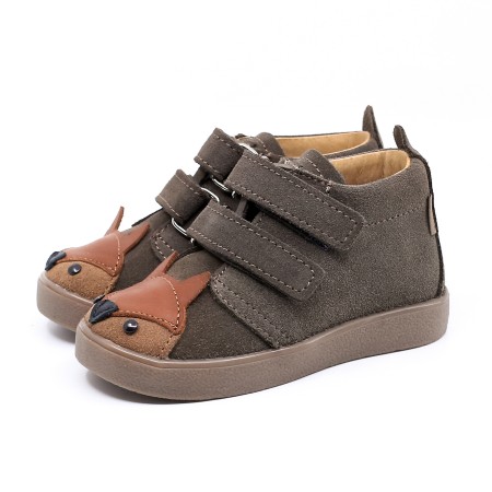 MRUGAŁA SUZIE FOX GREY 5180/5-73 5280/5-73|SZARE TRZEWIKI DLA DZIECI Z LISKIEM | ROZMIARY 20-30