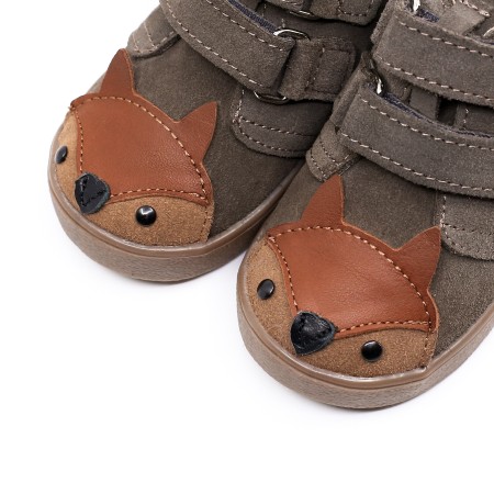 MRUGAŁA SUZIE FOX GREY 5180/5-73 5280/5-73|SZARE TRZEWIKI DLA DZIECI Z LISKIEM | ROZMIARY 20-30