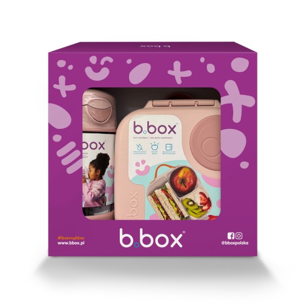 b.box Zestaw Sportowa butelka tritanowa 450 ml + Mini Lunchbox, Blush Crush
