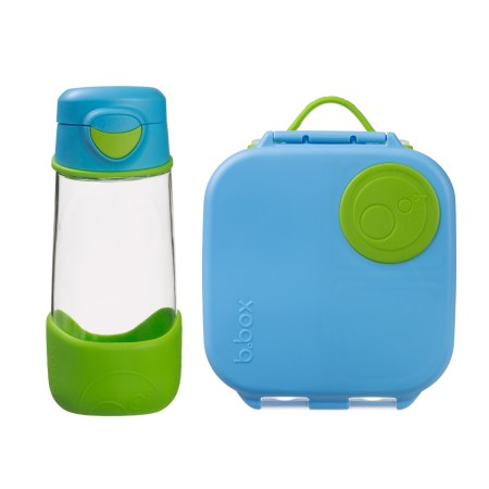 b.box Zestaw Sportowa butelka tritanowa 450 ml + Mini Lunchbox, Ocean Breeze, b.box