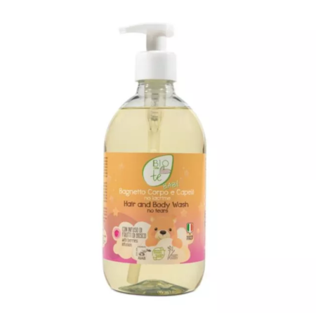 Pierpaoli Biocontè Baby Płyn do kąpieli dla dzieci i niemowląt, do ciała i włosów, BEZ ŁEZ, AIAB, 500 ml